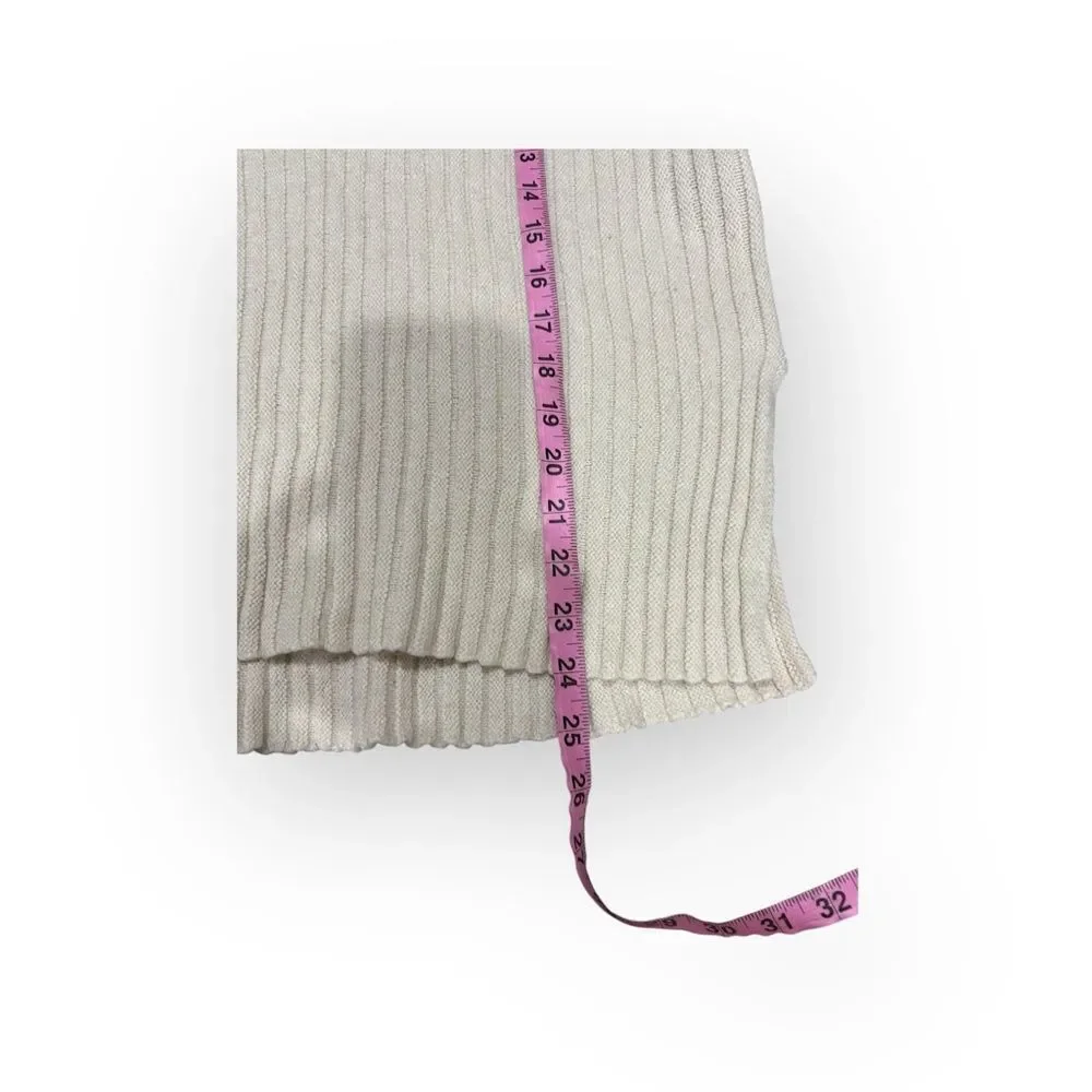 Theory Everly Slit Sweater in Merino Wool & Cashmere Cream Size Large - Picture 8 of 11